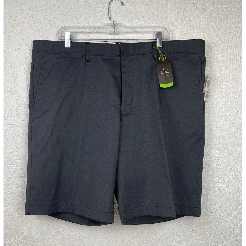 Greg Norman For Tasso Elba Golf Shorts Mens Color Dark Gray Size 42 Slim Fit NWT
